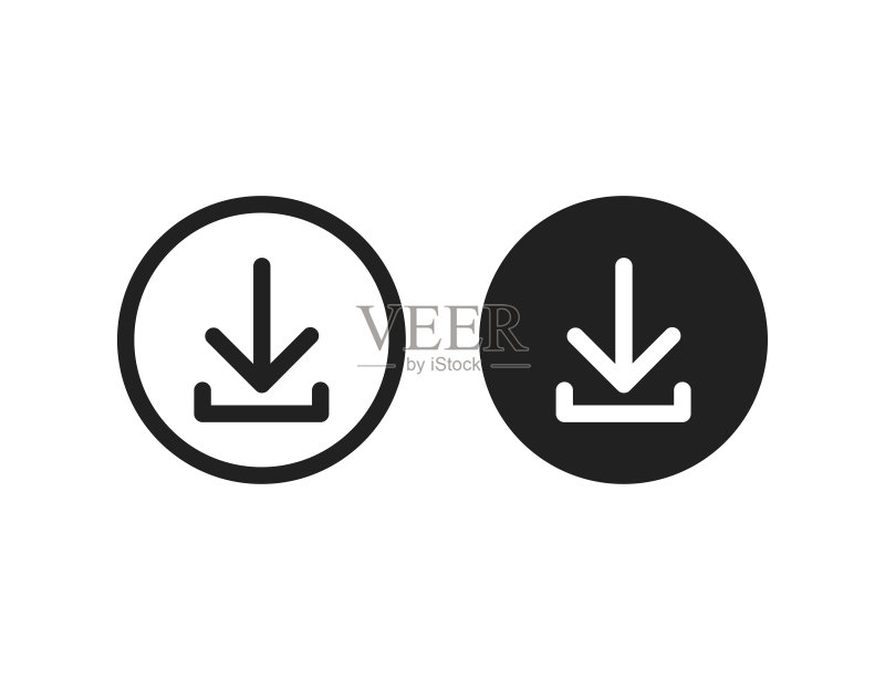 下载矢量图标安装符号，扁平隔离矢量图，适用于网站或APP图标素材