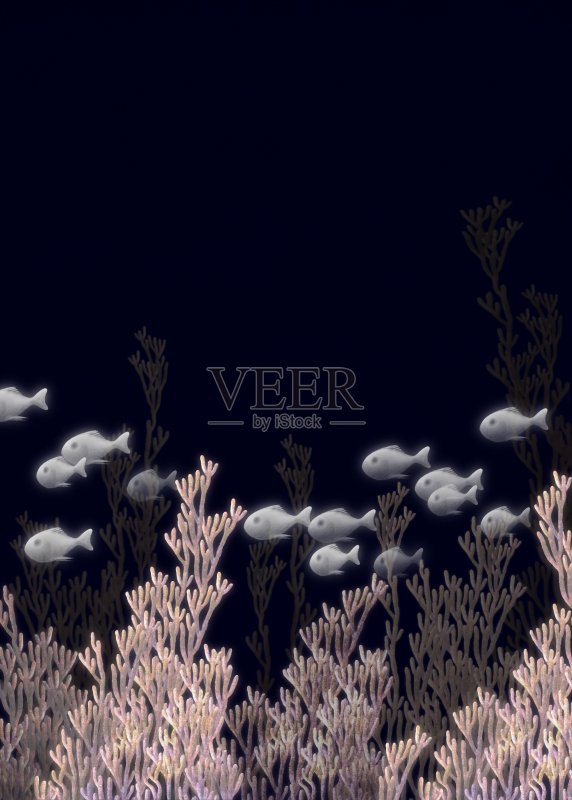 深海里的生命正版插画素材