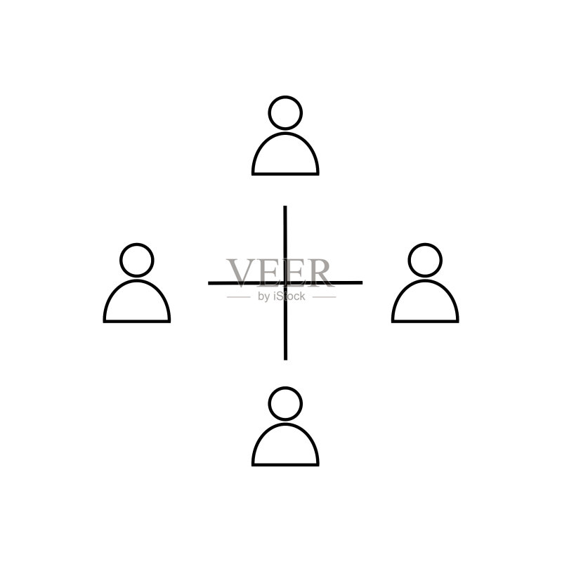 矢量人物图标：企业组织团队管理图标素材