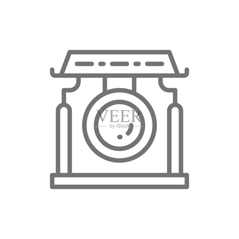 中国锣鼓乐器线性图标图标素材