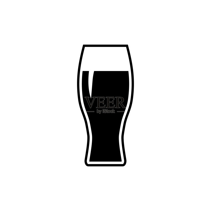 啤酒杯图标：啤酒、酒吧标志，网页Logo，扁平设计图标素材
