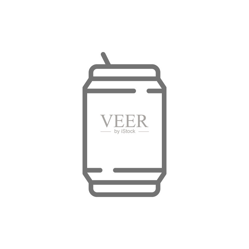 矢量啤酒罐，锡罐，垃圾线图标图标素材