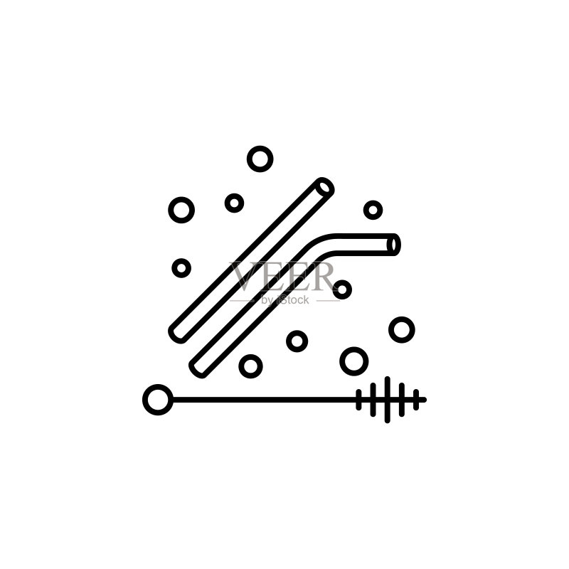 塑料污染吸管图标图标素材