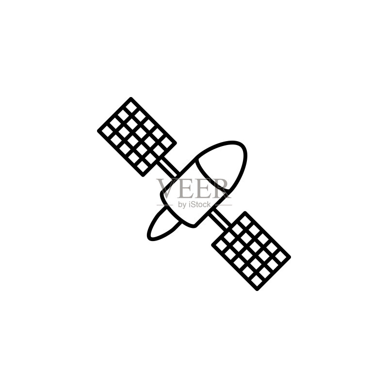 卫星技术新图标，卫星细线元素图标素材