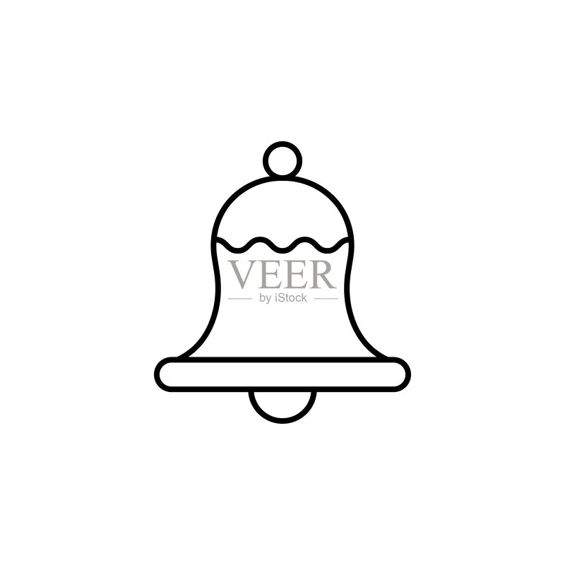 秋季图标系列：简约细线铃铛矢量图图标素材