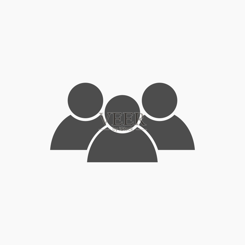 多个商务人士团队图标（扁平设计，适用于网站和手机APP）图标素材
