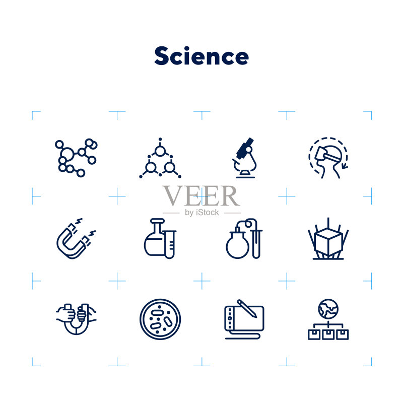 科学线性图标集图标素材
