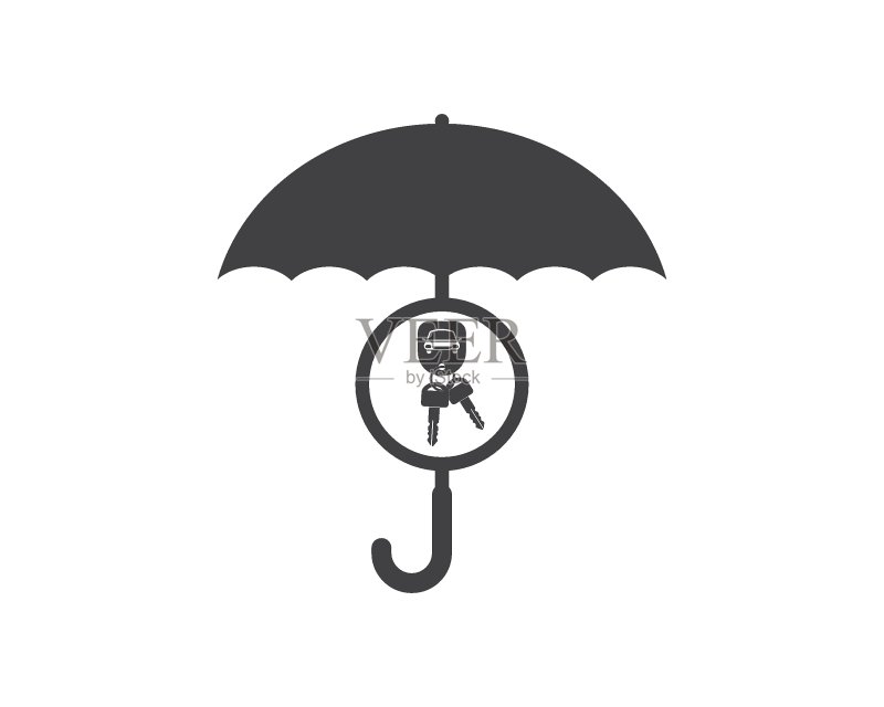 保险财产设计的雨伞矢量标志图标图标素材