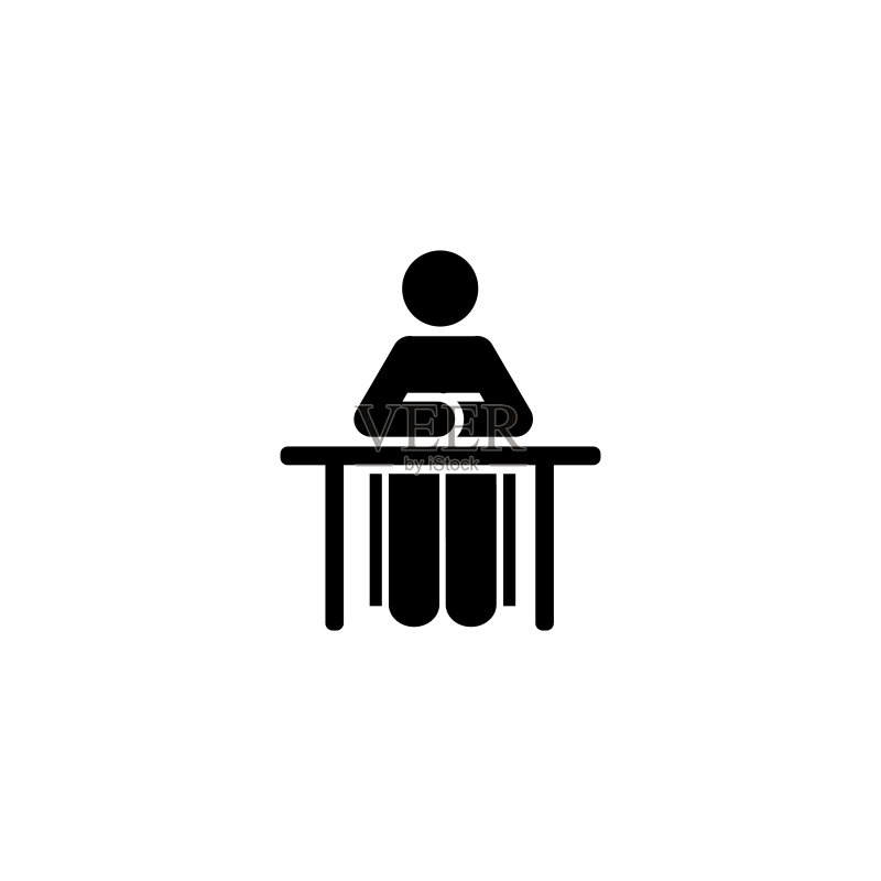 小学生上课坐着学生象形图标图标素材