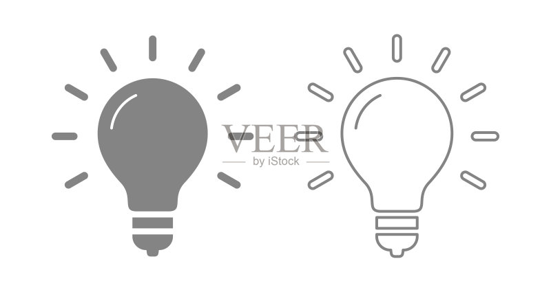 灯泡轮廓图标图标素材