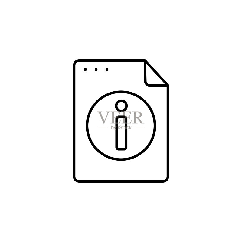 文件、文档、信息图标。用于UI和UX、网站或移动应用的简单线条轮廓矢量图标图标素材