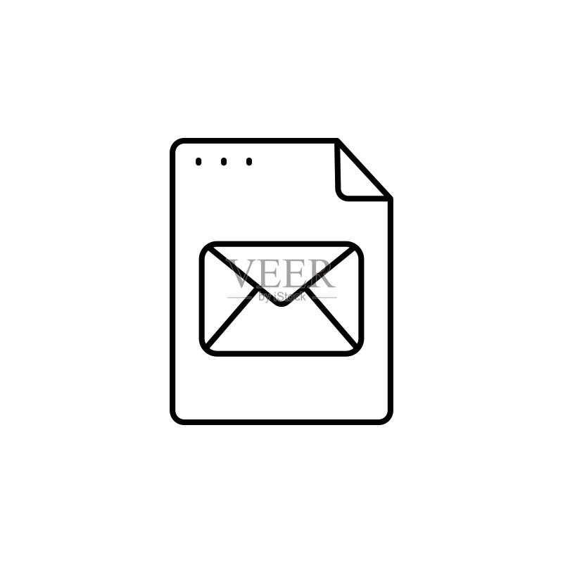 文件、文档、邮件图标。用于UI和UX、网站或移动应用程序的简单线条、轮廓矢量图标图标素材