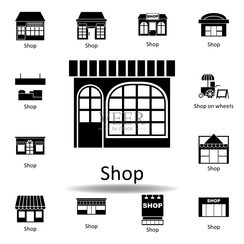商店图标：用于网页、Logo、移动应用、UI、UX图标素材