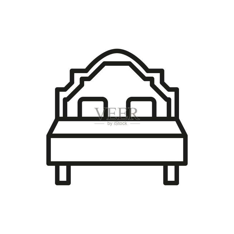 简单床的线条图标图标素材