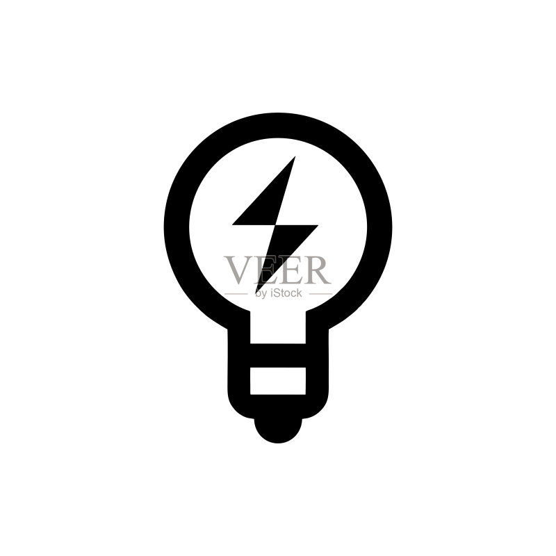 灯泡线条图标矢量图，隔离在白色背景上。创意标志，解决方案，思考概念图标素材