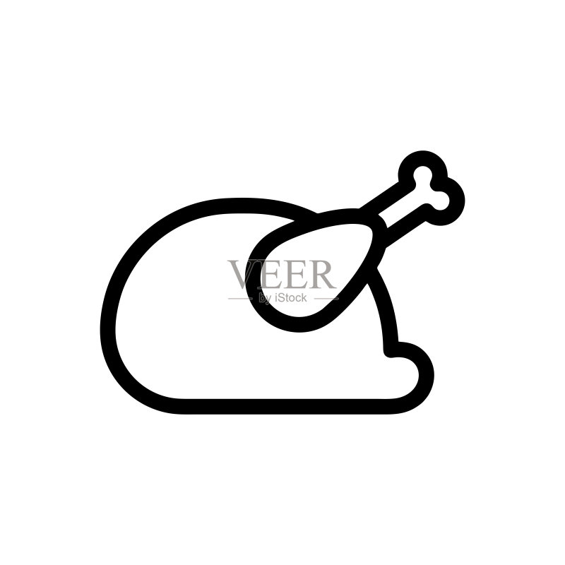 鸡腿图标食品矢量素材图标素材