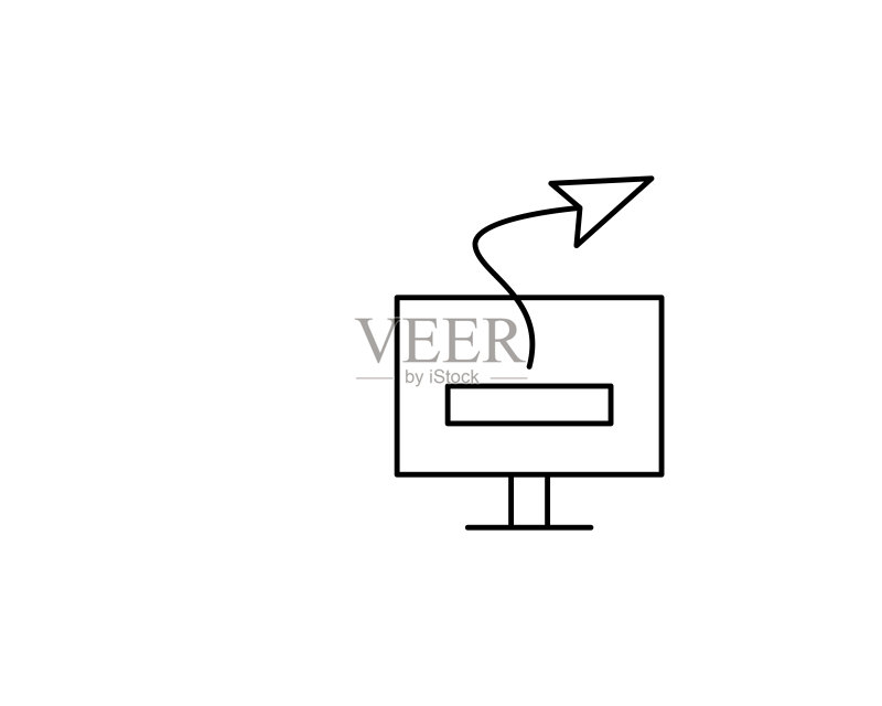 电脑、发送、消息图标。用于UI和UX的信息传输图标图标素材