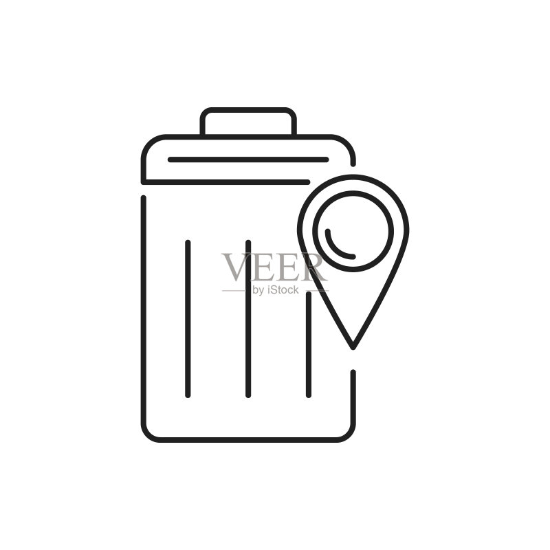 方向指示垃圾箱图标。用于UI和UX、网站或移动应用程序的导航图标的简单线条轮廓矢量图图标素材