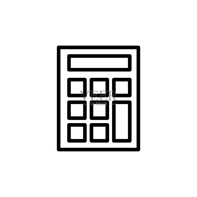 简约计算器线性图标图标素材