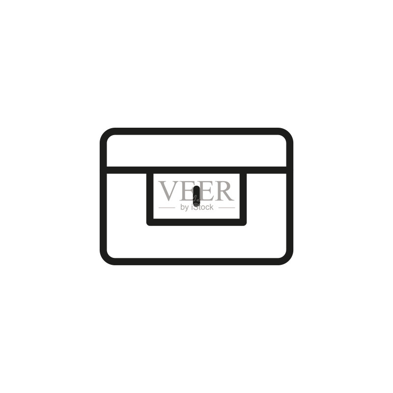 简约宝箱线条图标图标素材