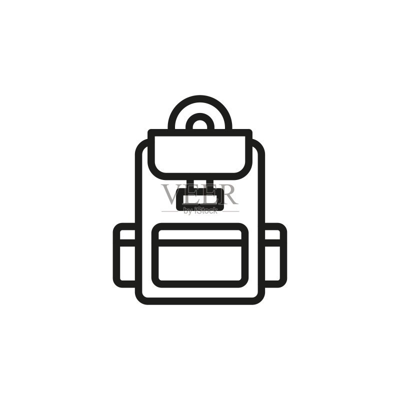 简约背包线条图标图标素材