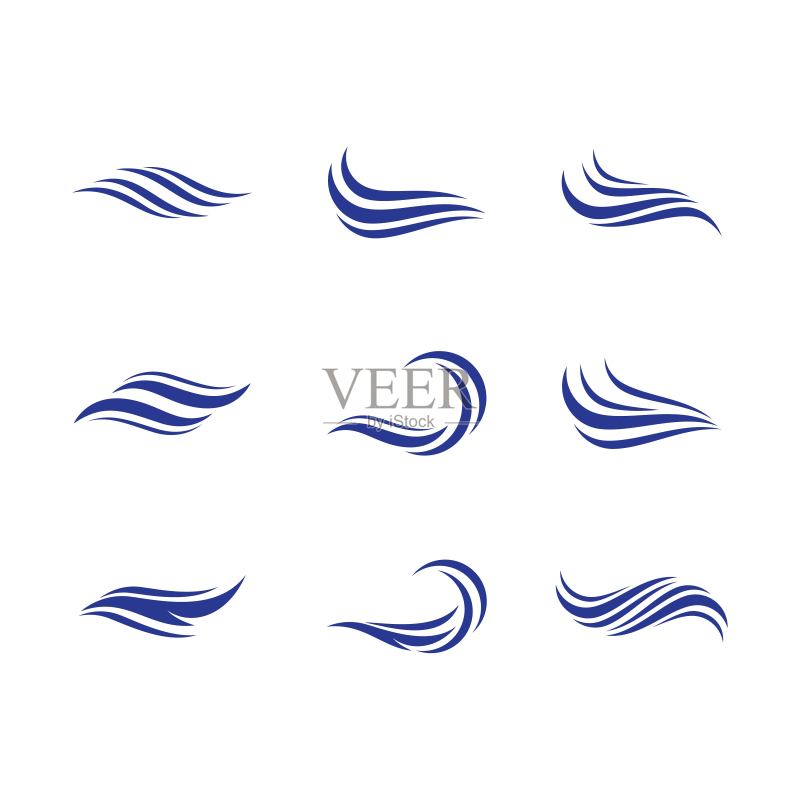 波浪符号矢量图标图标素材