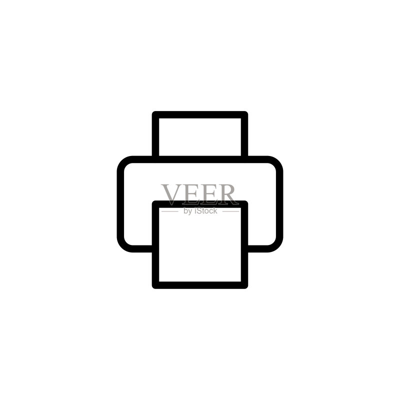 简约打印机线条图标图标素材