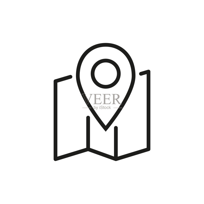 简约地图线条图标图标素材