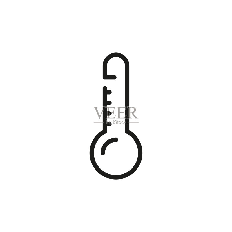 简约温度计线性图标图标素材