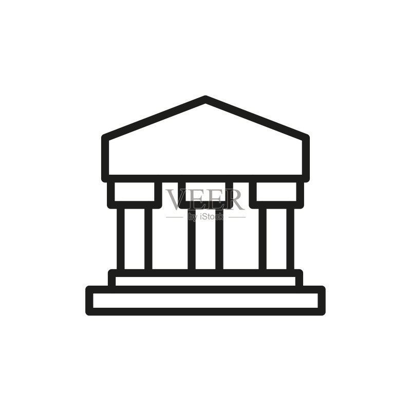 银行线条图标图标素材