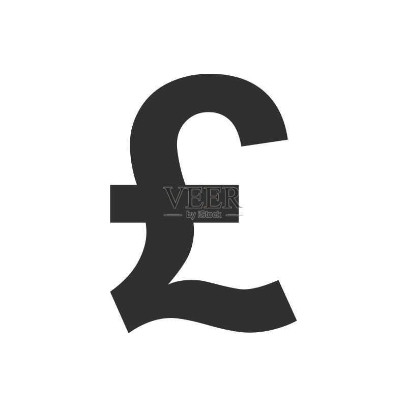 英镑图标按钮设置。英镑，金钱，储蓄，财富，银行，收入，货币，标志符号。矢量图。白色背景分离。图标素材