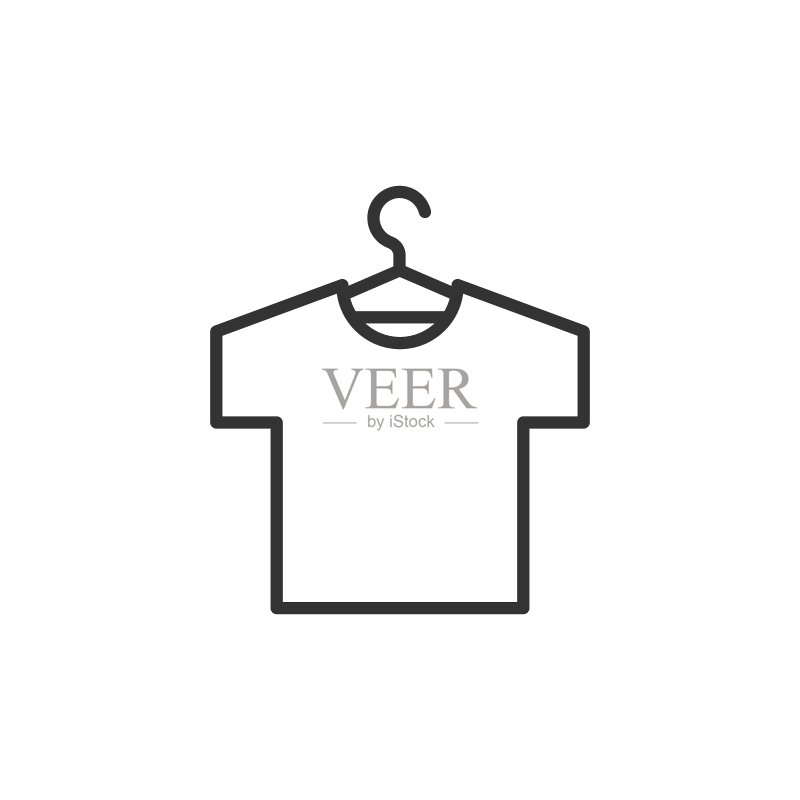 扁平风格T恤图标：休闲服装矢量图图标素材
