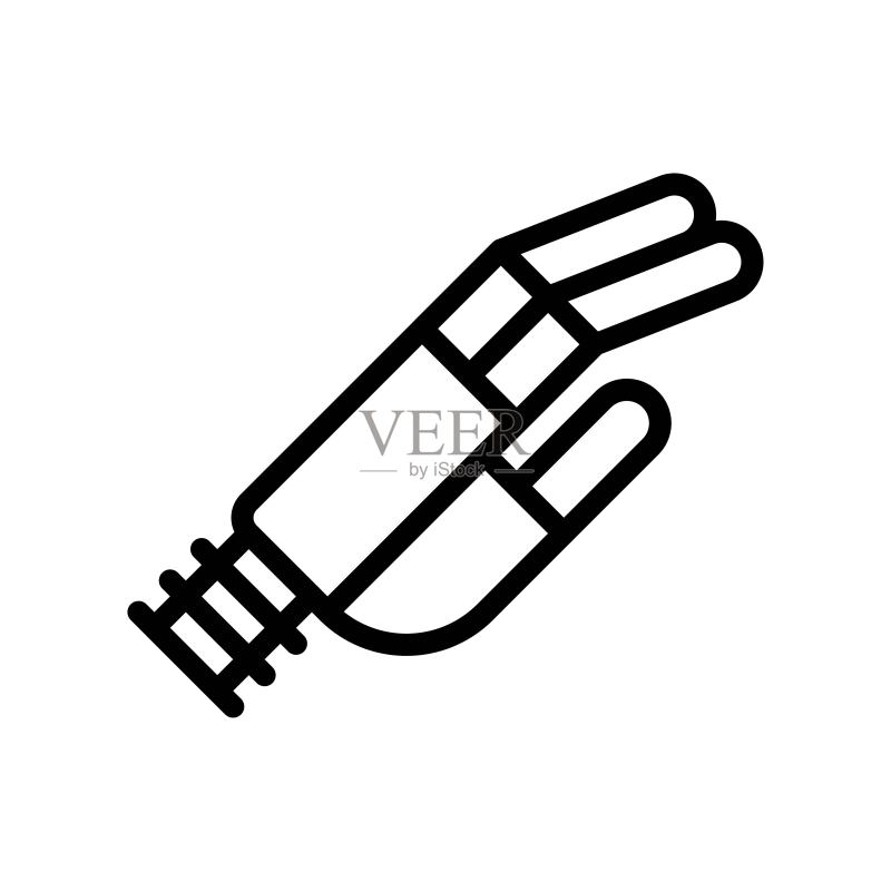 人造手矢量图，人造相关线条设计图标图标素材