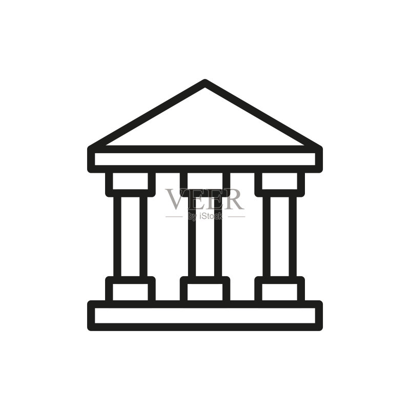 银行线条图标图标素材