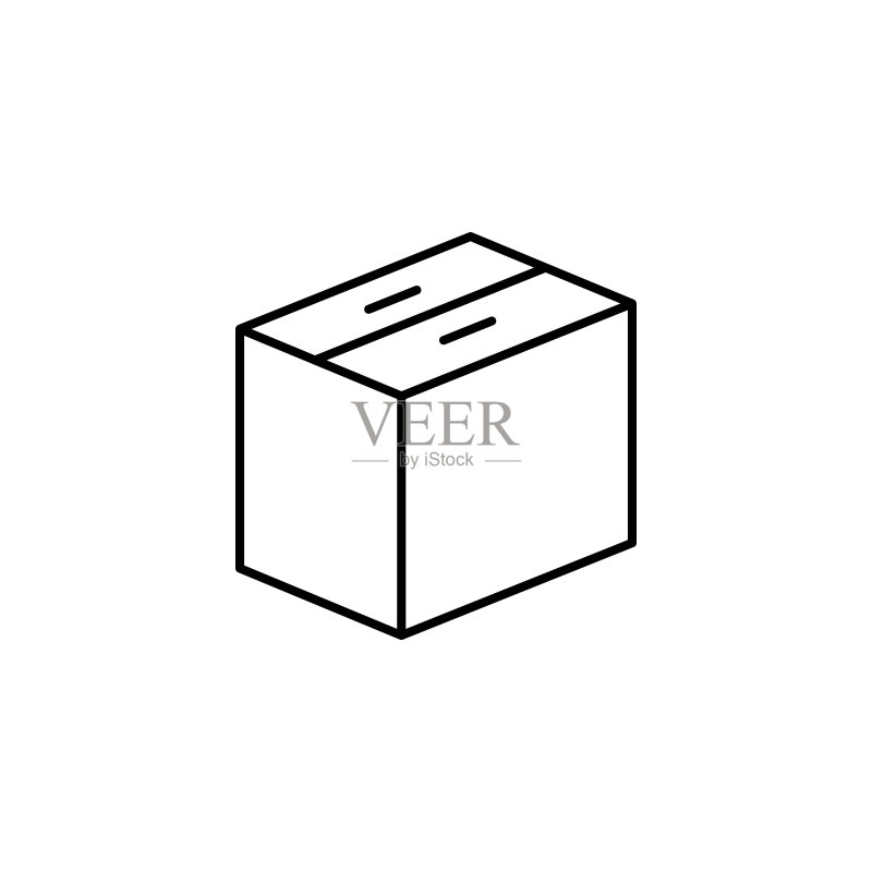 关闭的盒子图标：用于UI和UX的包装图标的简单线条轮廓矢量，适用于网站或移动应用程序图标素材