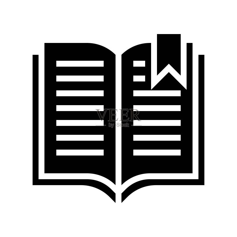 带书签的打开的书籍实体图标图标素材