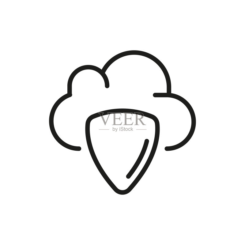 简约电脑云线图标图标素材