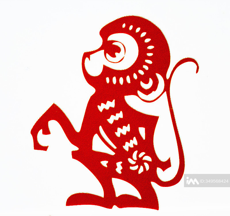 中国传统剪纸，十二生肖，中国新年照片摄影图片