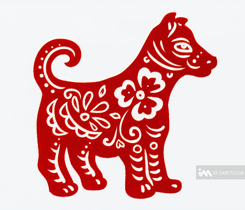 中国传统剪纸，十二生肖，中国新年照片摄影图片