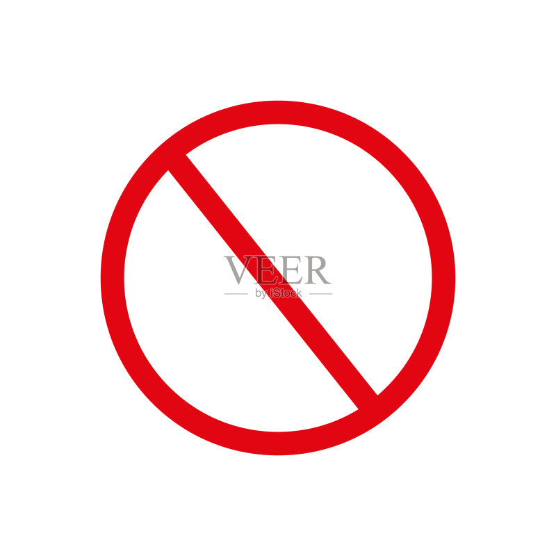 红色空禁止标志，红色空白禁止标志，没有标志，不允许空白标志矢量艺术插图正版插画素材