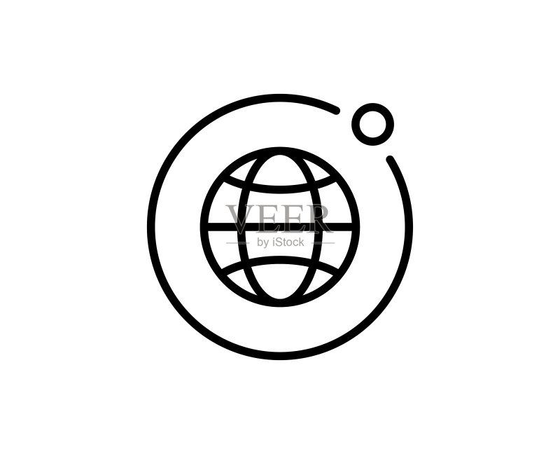 地球线条图标图标素材