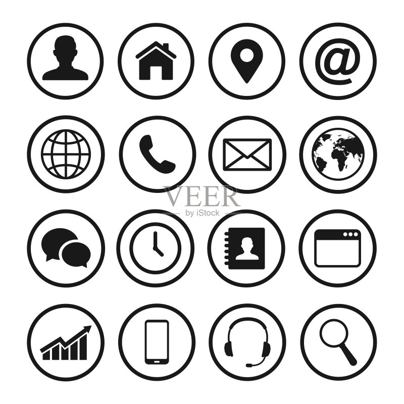 Web图标集。矢量插画。图标素材