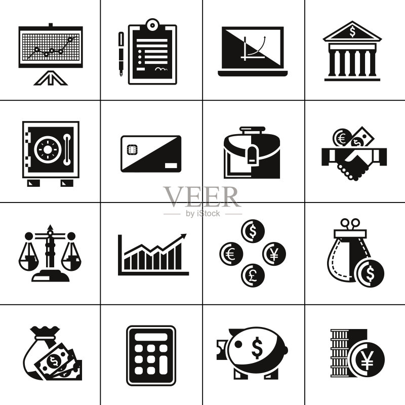 黑色金融图标图标素材