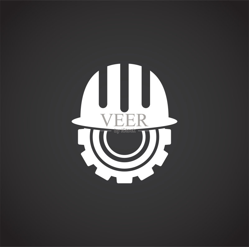 用于图形和网页设计的工程相关图标背景：网页或移动App的创意概念符号图标素材