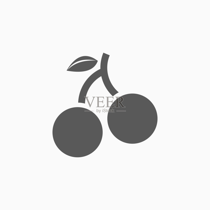 樱桃图标，水果矢量图标素材