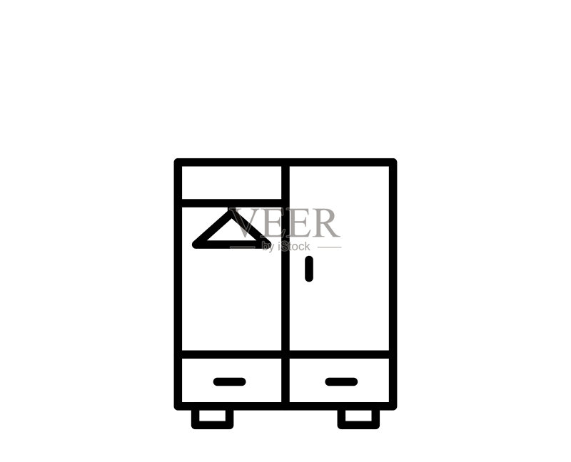 衣柜高级线条图标图标素材