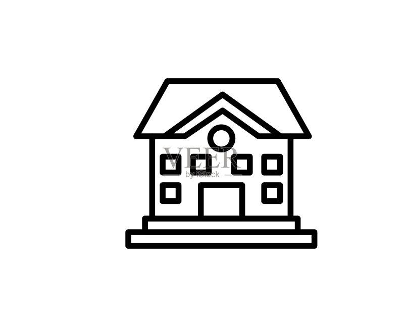 学校线条图标图标素材