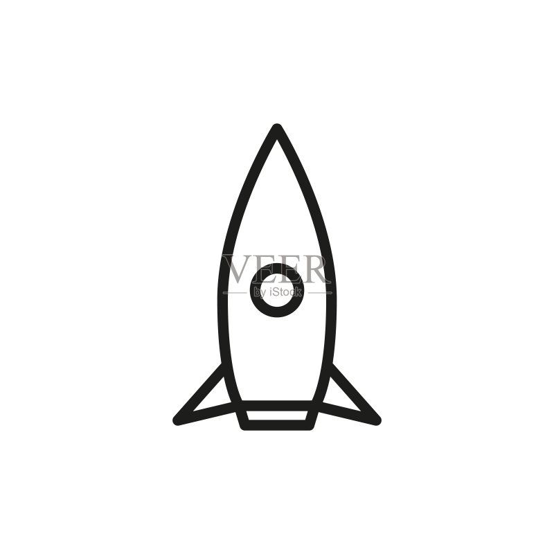 简约启动线性图标图标素材