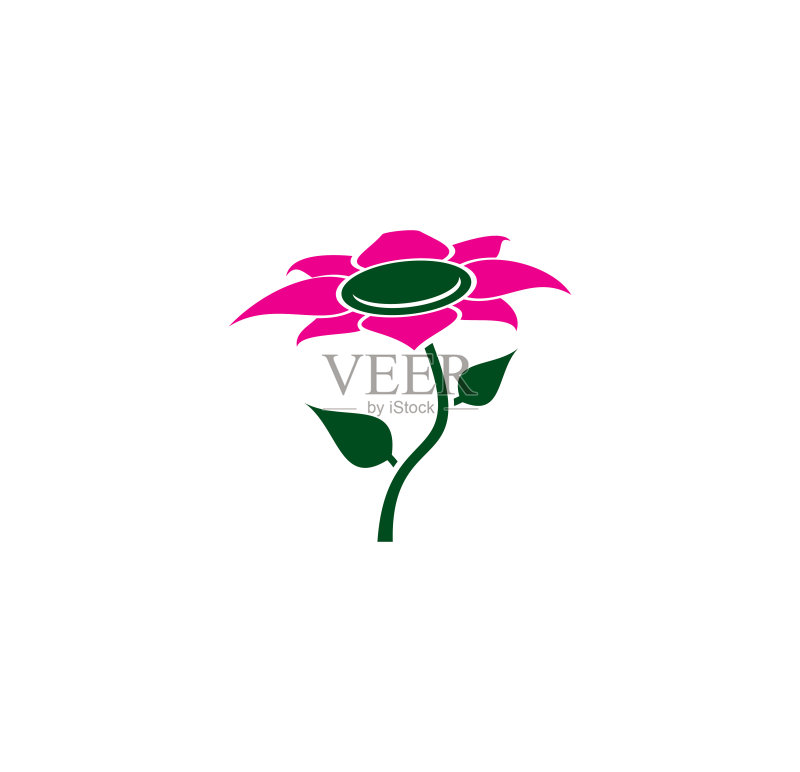 用于图形和网页设计的花朵图标，创意概念符号图标素材