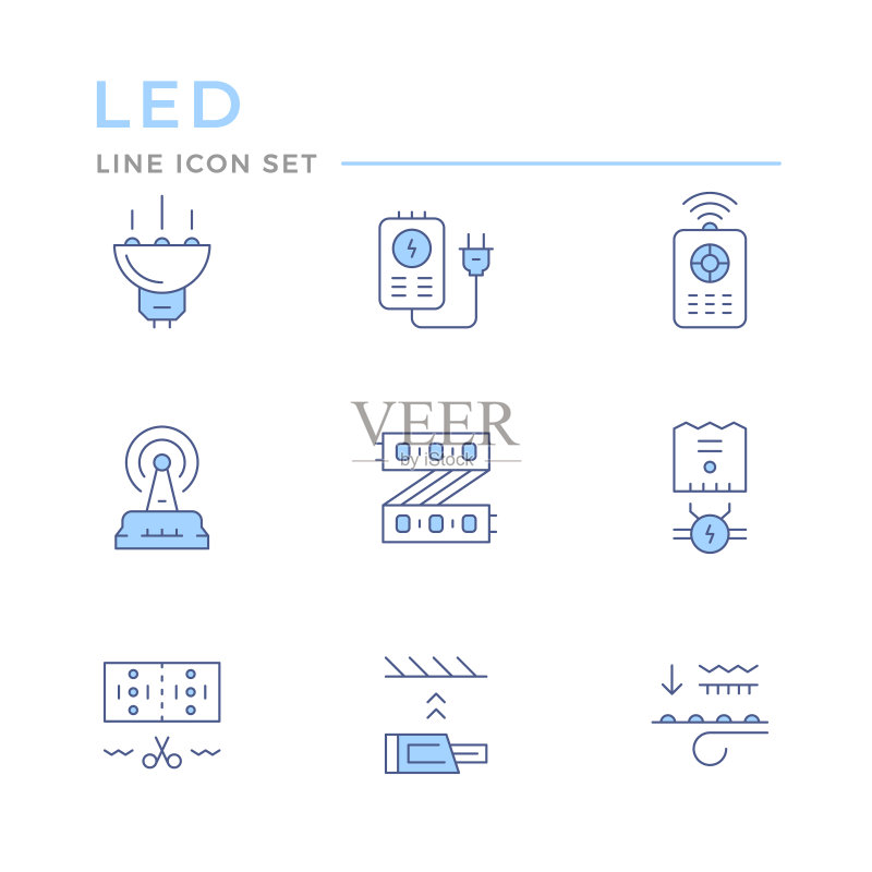 LED设备彩色线性图标素材图标素材